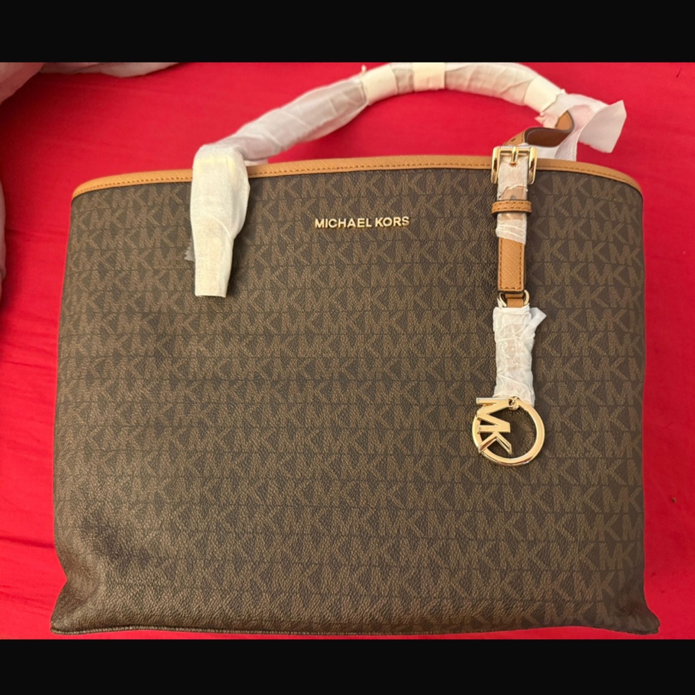 Michael Kors Tan Quilted Interior